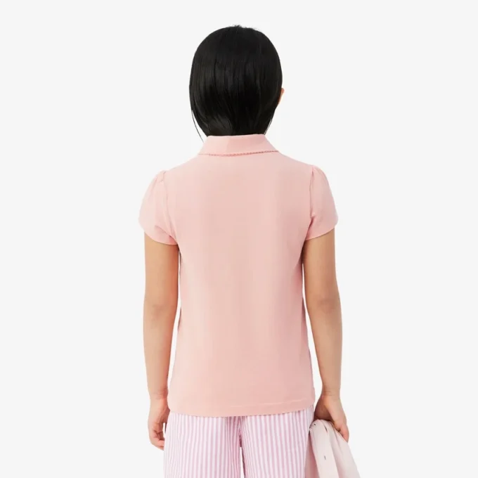 Polo Piqua com Gola Recortada para Meninas