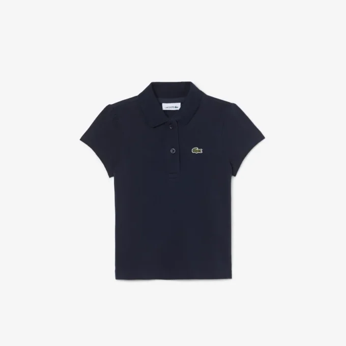 Polo Piqua com Gola Recortada para Meninas