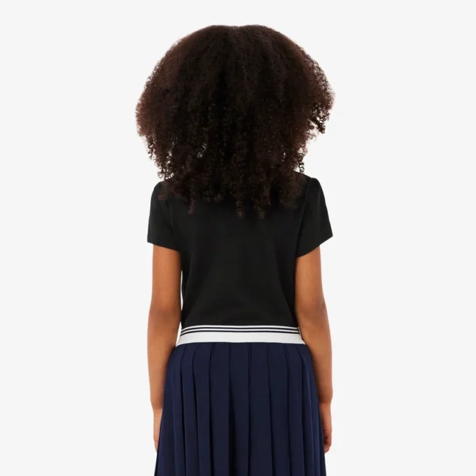 Polo Piqua com Gola Recortada para Meninas