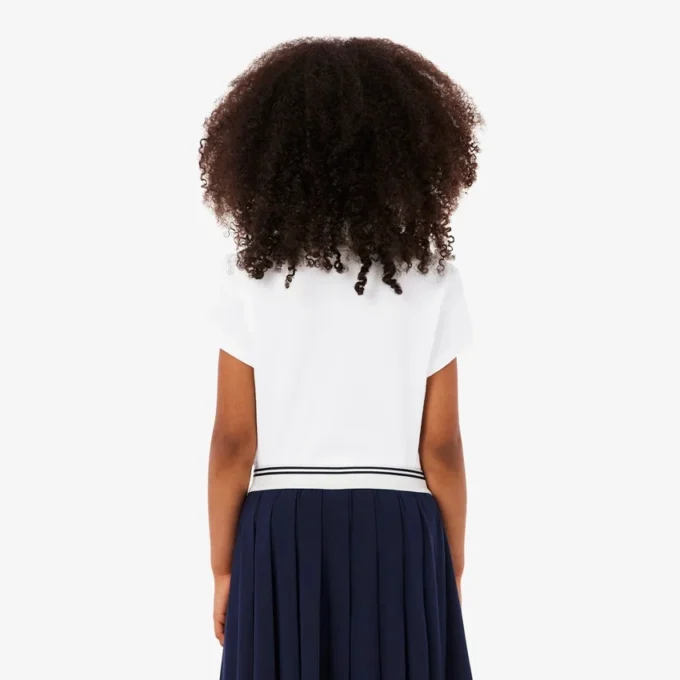 Polo Piqua com Gola Recortada para Meninas