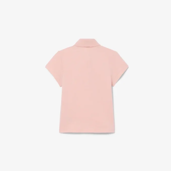 Polo Piqua com Gola Recortada para Meninas