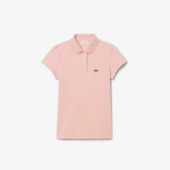 Polo Piqua com Gola Recortada para Meninas