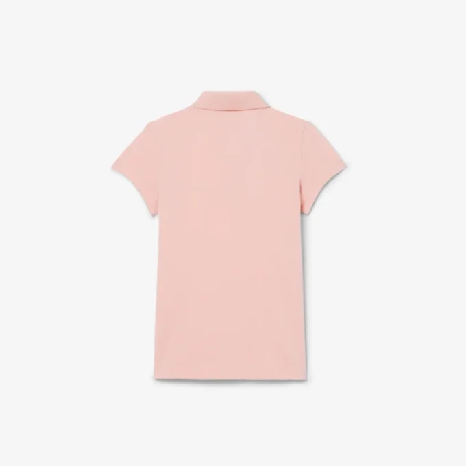 Polo Piqua com Gola Recortada para Meninas