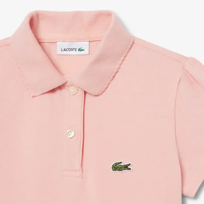 Polo Piqua com Gola Recortada para Meninas