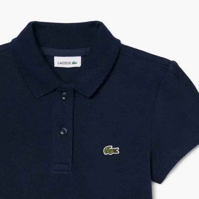 Polo Piqua com Gola Recortada para Meninas