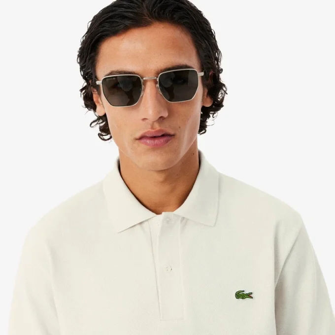 Polo às riscas com corte clássico, fabricado em França