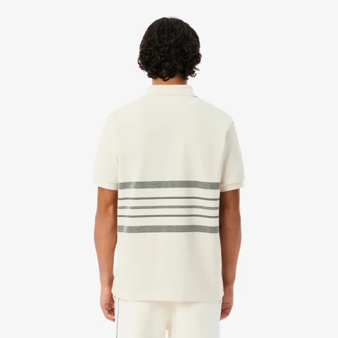 Polo às riscas com corte clássico, fabricado em França