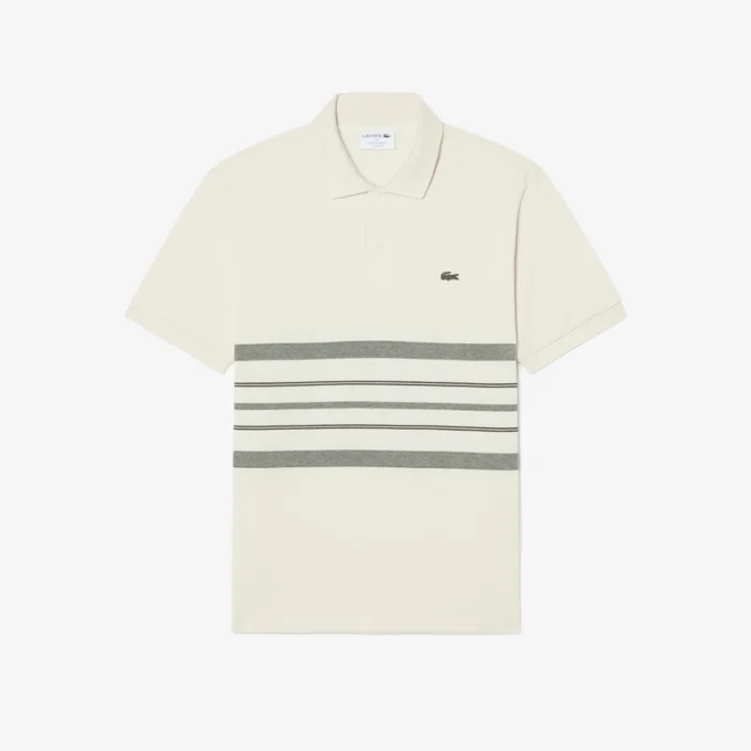 Polo às riscas com corte clássico, fabricado em França