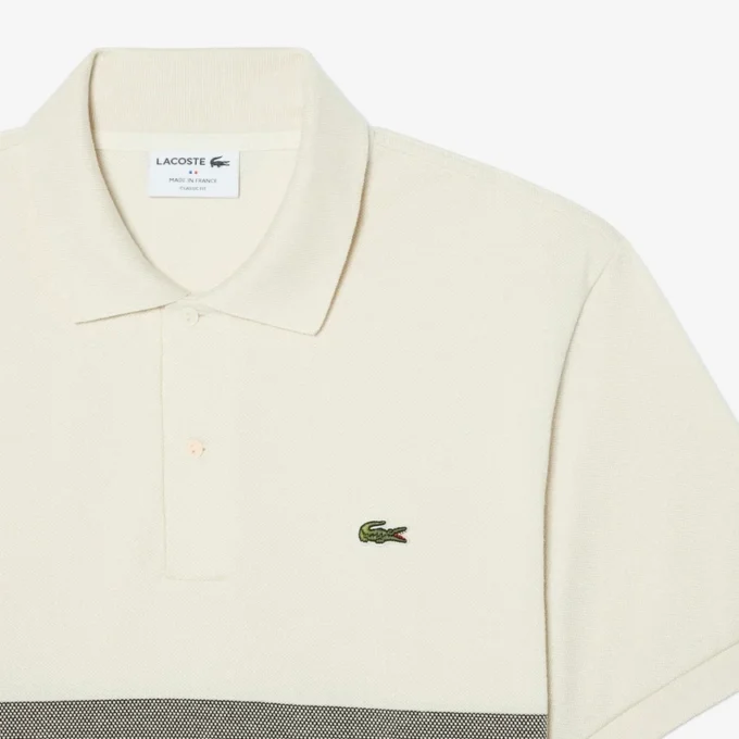 Polo às riscas com corte clássico, fabricado em França