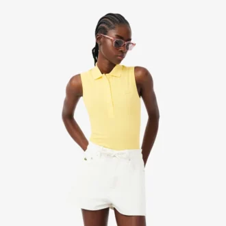 Polo sem mangas elástico Slim Fit L.12.D para mulher