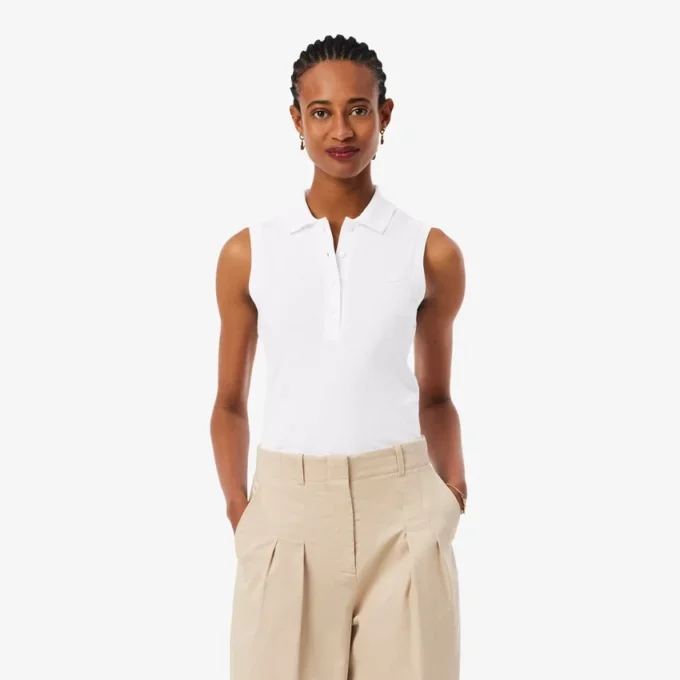Polo sem mangas elástico Slim Fit L.12.D para mulher