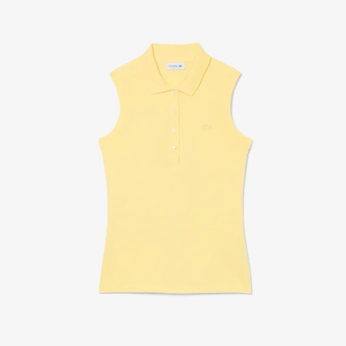 Polo sem mangas elástico Slim Fit L.12.D para mulher