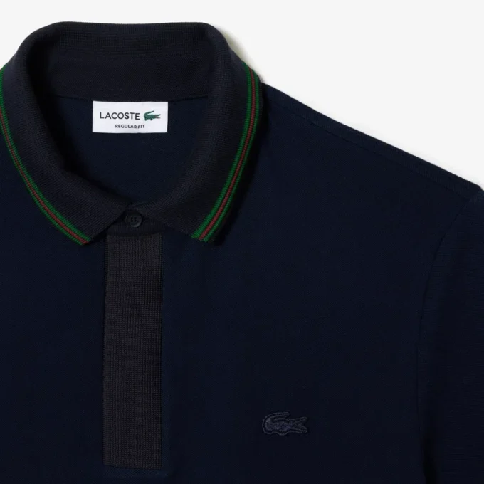 Polo Smart Paris de corte regular com gola contrastante para homem