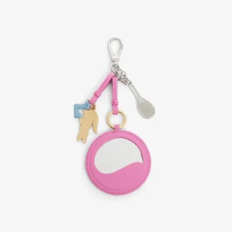 Porta-chaves com pingente em forma de raquete de ténis e espelho L
