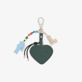 Porta-chaves com pingentes em forma de coração de crocodilo