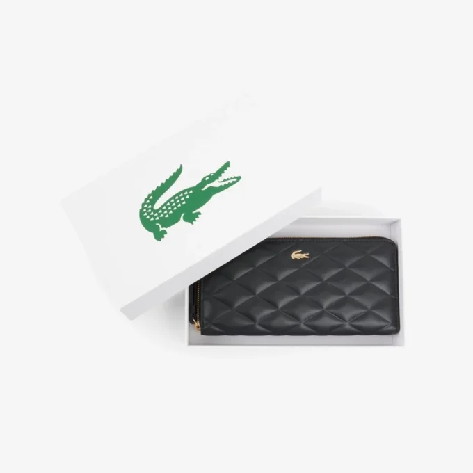 Porta-notas grande em pele Crocodelle