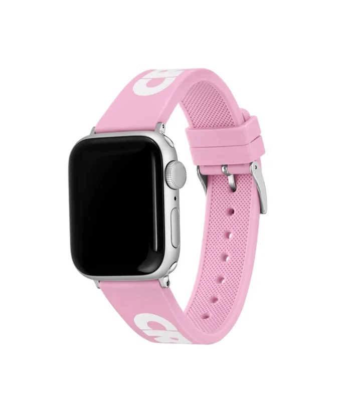 Pulseira de silicone rosa com padrão de crocodilo para Apple Watch