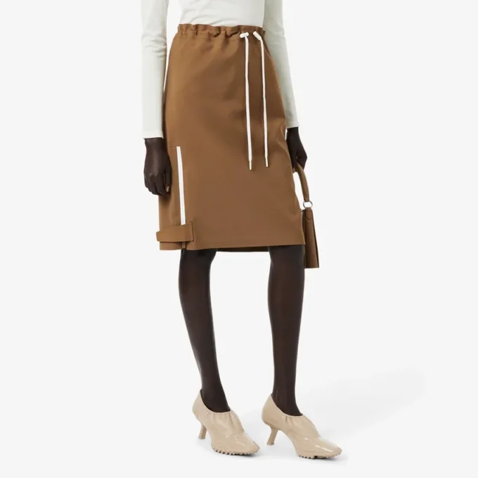 Saia cargo em mistura de lã Runway Blend