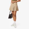 Saia curta plissada em algodão elástico para mulher