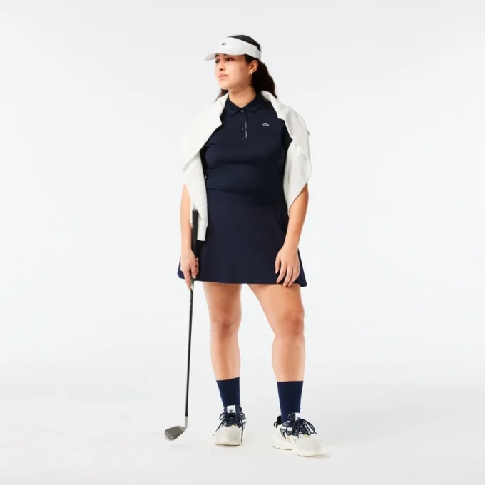 Saia de golfe feminina com forro, Ultra Dry e elástica