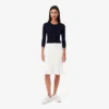 Saia midi com nervuras 3D para mulher