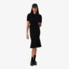 Saia midi com nervuras 3D para mulher