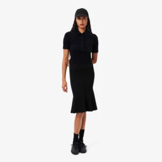 Saia midi com nervuras 3D para mulher