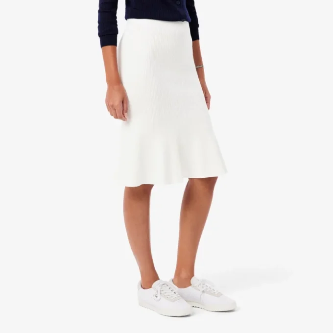 Saia midi com nervuras 3D para mulher