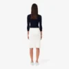 Saia midi com nervuras 3D para mulher