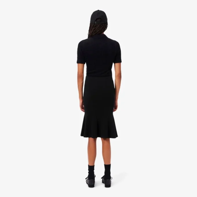 Saia midi com nervuras 3D para mulher