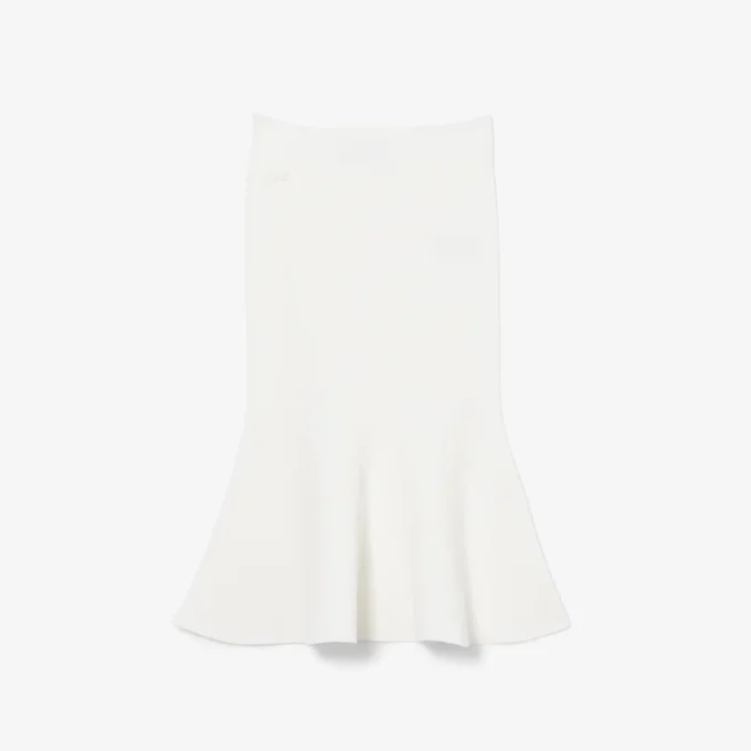 Saia midi com nervuras 3D para mulher