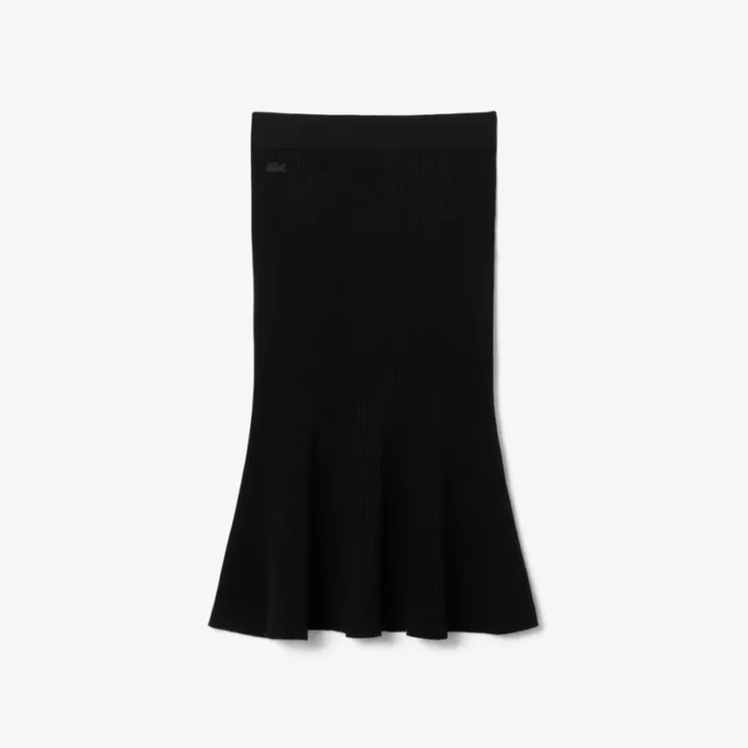 Saia midi com nervuras 3D para mulher