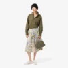 Saia plissada com estampado Topography para mulher