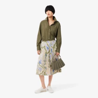 Saia plissada com estampado Topography para mulher