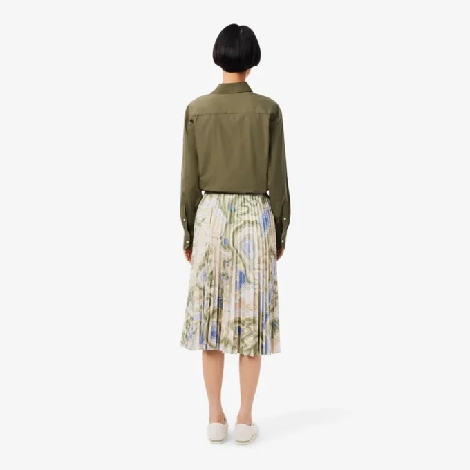 Saia plissada com estampado Topography para mulher