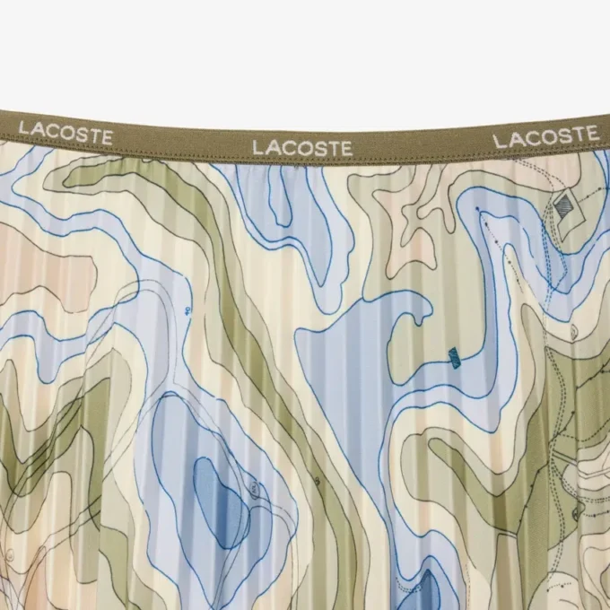 Saia plissada com estampado Topography para mulher