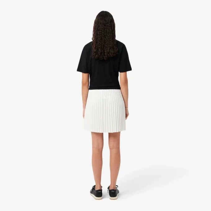 Saia plissada curta para mulher
