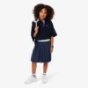 Saia plissada de algodão Oxford para meninas