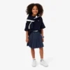 Saia plissada de algodão Oxford para meninas