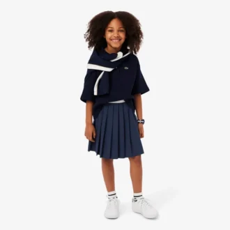 Saia plissada de algodão Oxford para meninas