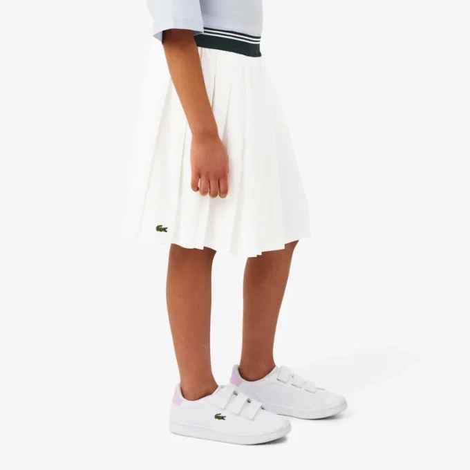 Saia plissada de algodão Oxford para meninas