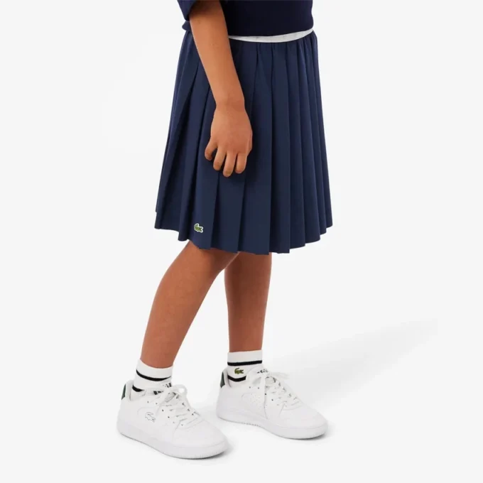 Saia plissada de algodão Oxford para meninas