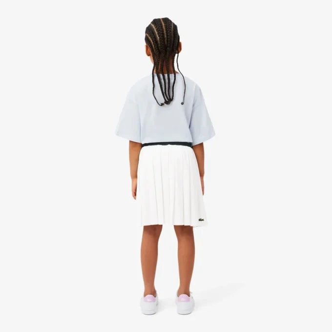 Saia plissada de algodão Oxford para meninas
