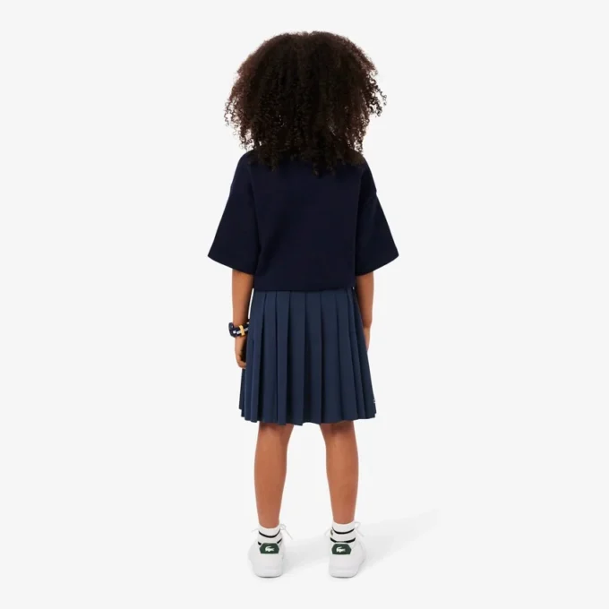 Saia plissada de algodão Oxford para meninas