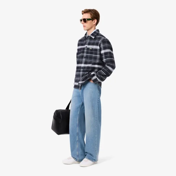 Sobrecamisa xadrez de algodão para homem