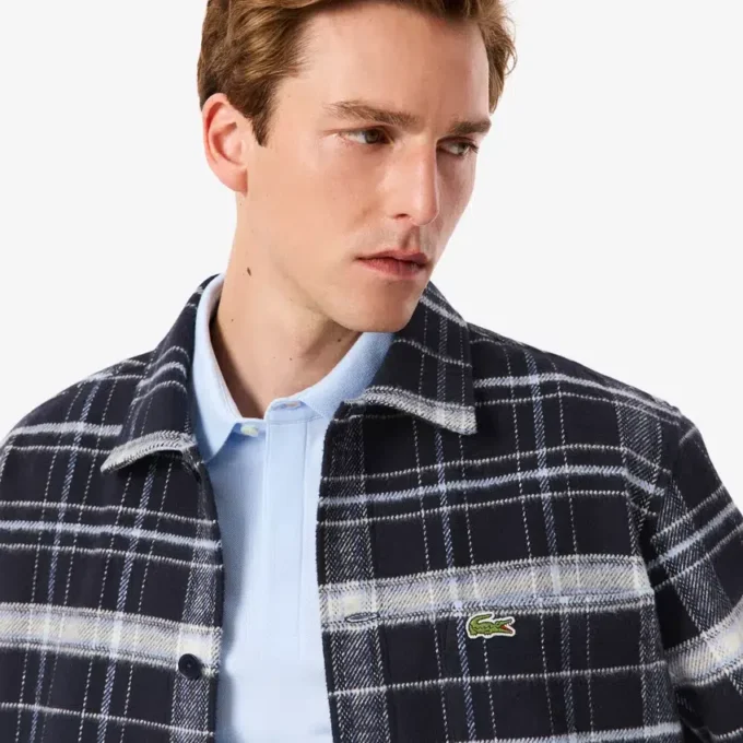 Sobrecamisa xadrez de algodão para homem