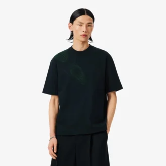 T-shirt com crocodilo bordado da passerelle