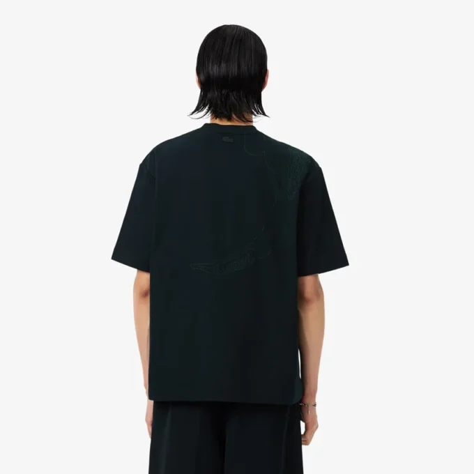 T-shirt com crocodilo bordado da passerelle