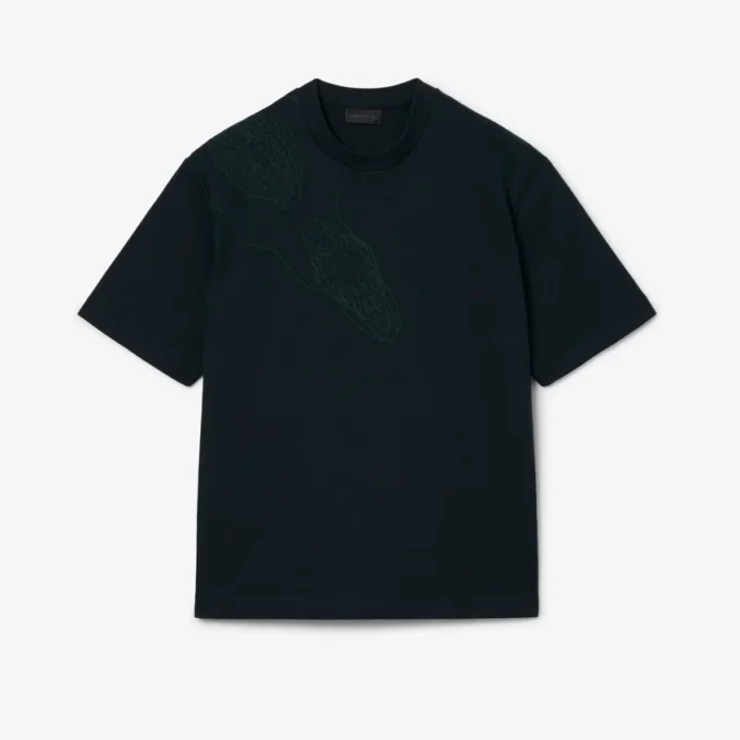 T-shirt com crocodilo bordado da passerelle