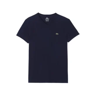 T-shirt com decote em V em algodão Pima